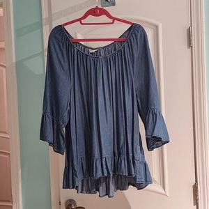 Style & Co flowy chambray blouse